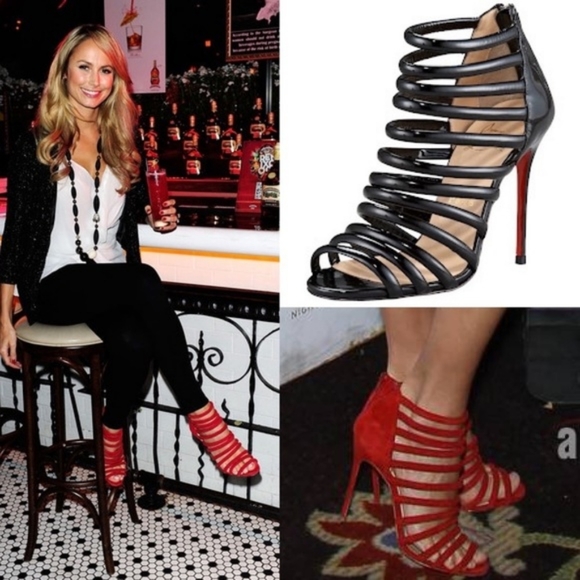 Christian Louboutin Shoes - Christian Louboutin Mariniere Red Suede Gladiator Sandals Caged Strappy Heels